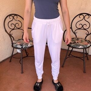 Gymshark White Drawstring Track Joggers